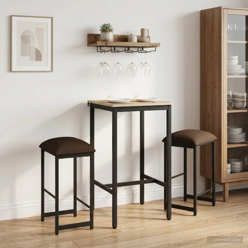 vidaXL Barbænk 2 stk. Gråbrun 40 x 32 x 64 cm