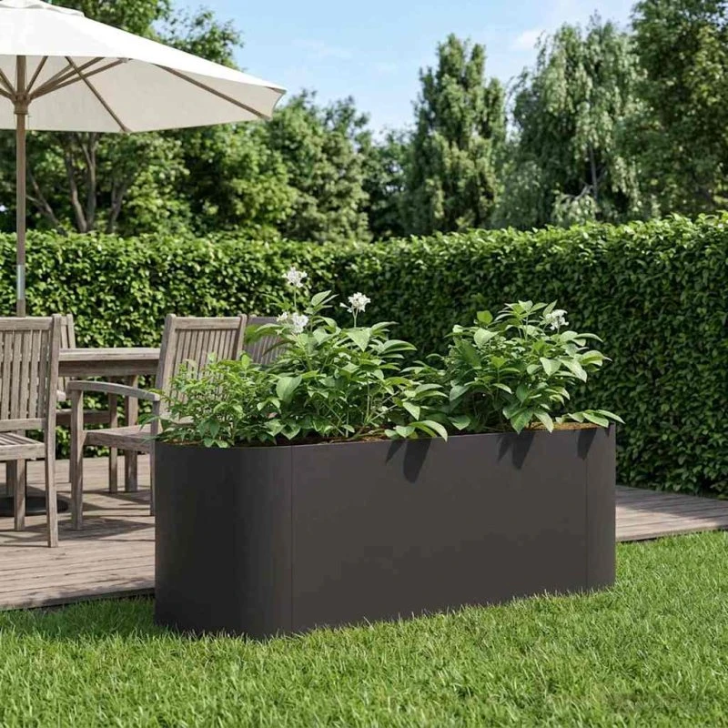 vidaXL Hævet Havebed Sort 120 x 40 x 40 cm Stål