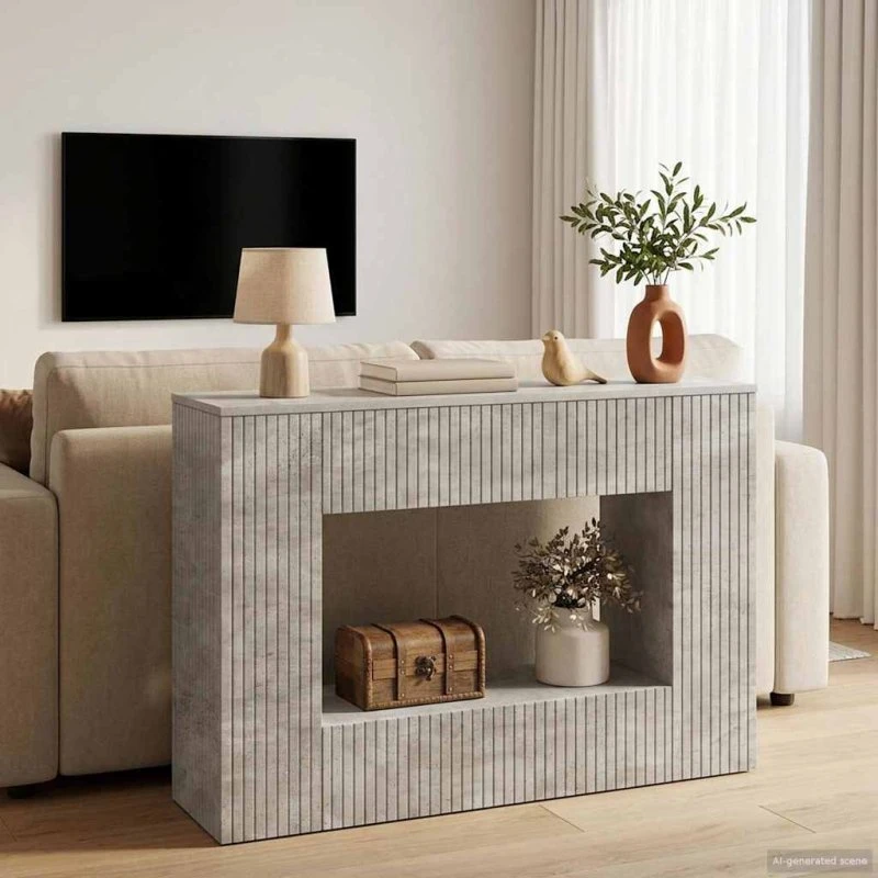 vidaXL Konsolbord Betongrå 101 x 29 x 74 cm