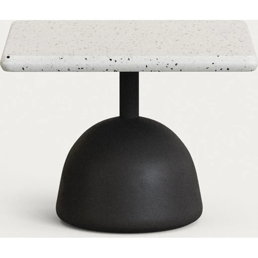 Kave Home Saura sofabord i hvid terrazzo, 48x48 cm