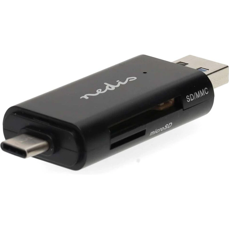 Nedis USB 3.2 dobbelt kortlæser (USB-C/USB-A) til SD/microSD