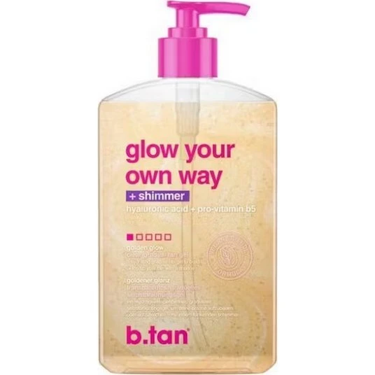 b.tan Glow Your Own Way Shimmer Gradual Self Tan Gel 591ml