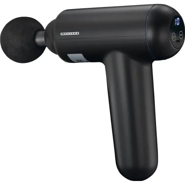 MELISSA Genopladelig massagepistol 4 hoveder, sort