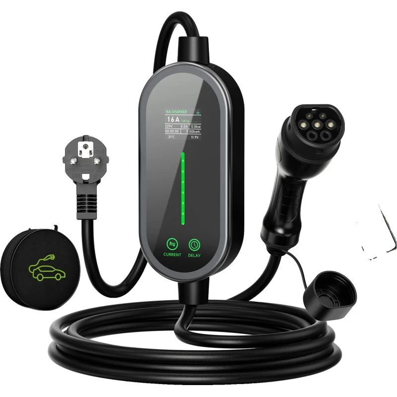 Bærbar EV-lader Type 2 med Smart App-styring og 5m Kabel