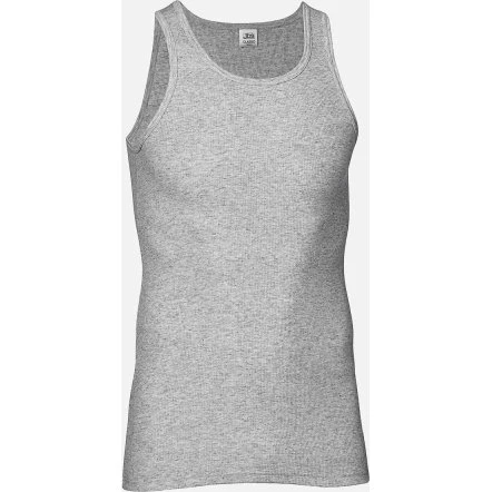 JBS Classic Tanktop i lysegrå 2X2-rib i 100% bomuld