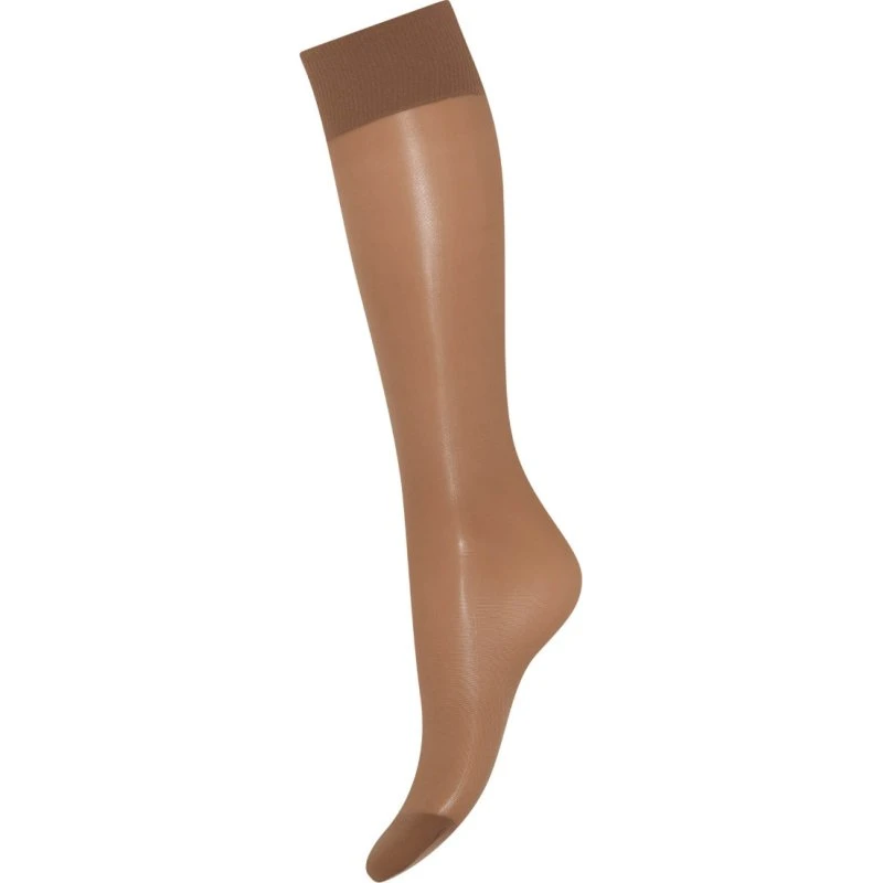 Decoy Karamel Silk Look knæstrømper 2-pak, 20 denier