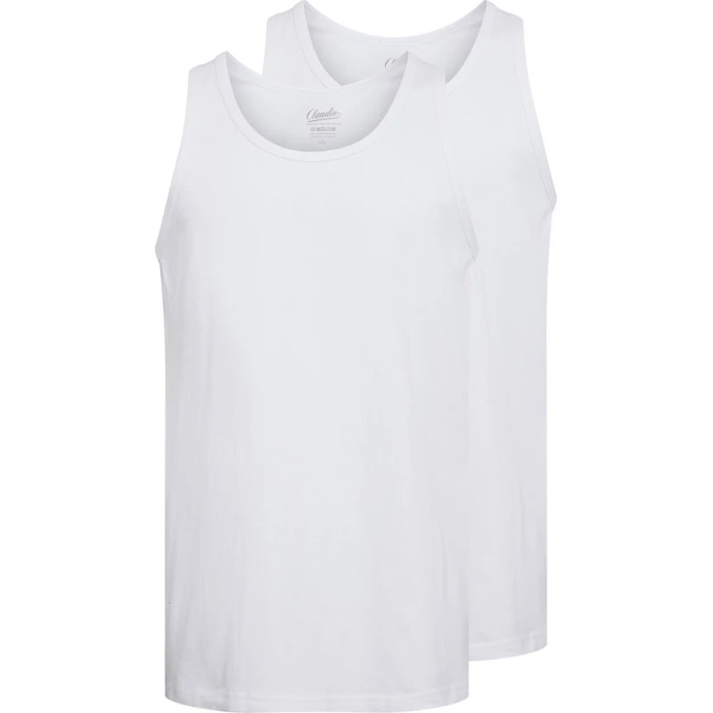 Claudio 2-pak tanktoppe til mænd, hvid, str. medium