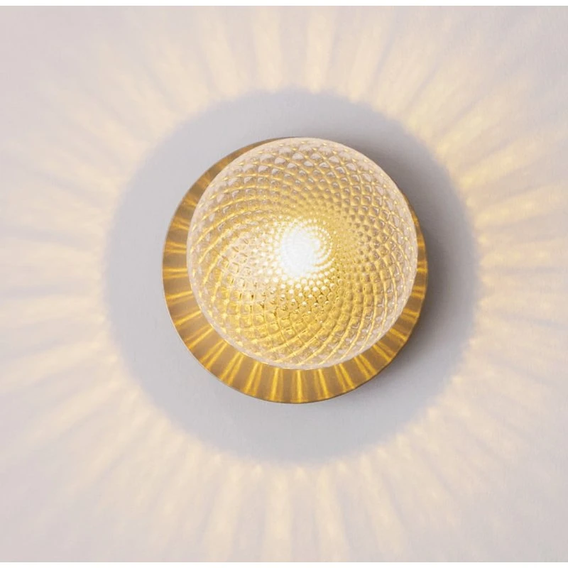 Nuura Liila 1 Medium Væg- og loftlampe, Guld/Klar Glas, IP44