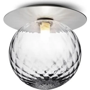 Nuura Liila 1 Large væg- og loftlampe, sølv/klar, IP44