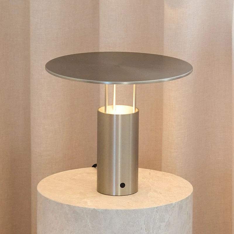 Piet Hein Tempel280 LED-bordlampe, sølv, 24,5 cm