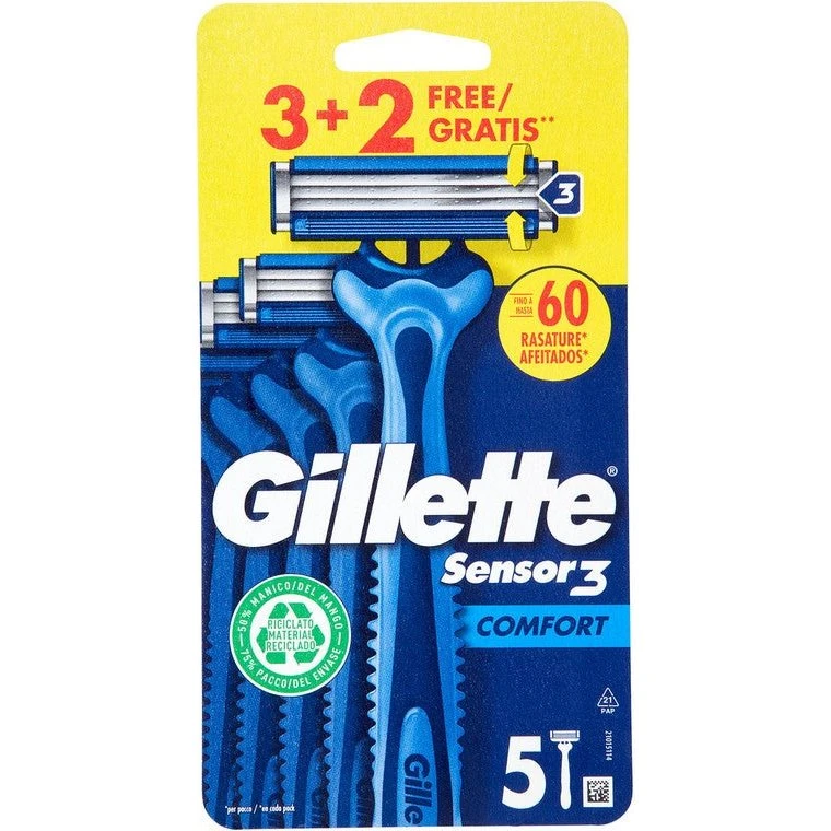 Gillette Sensor 3 Engangsskraber 3+2 Gratis
