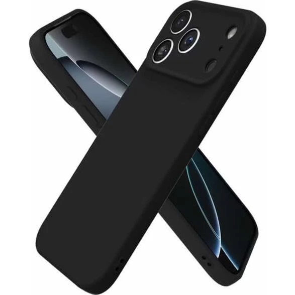 iPhone 17 Pro Max Silikone Etui - Mat Sort med Kamerabeskyttelse