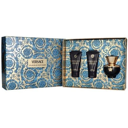 Versace Dylan Blue Pour Femme gaveæske 50 ml EDP + 50 ml gel + 50 ml bodylotion