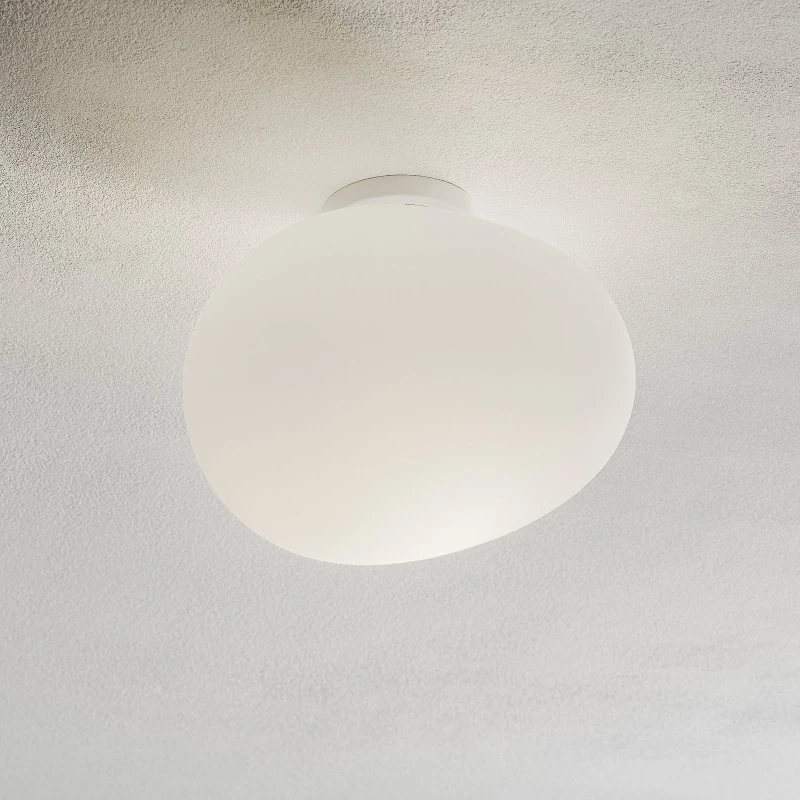 Foscarini Gregg Media væg-/loftlampe, hvid, mundblæst glas