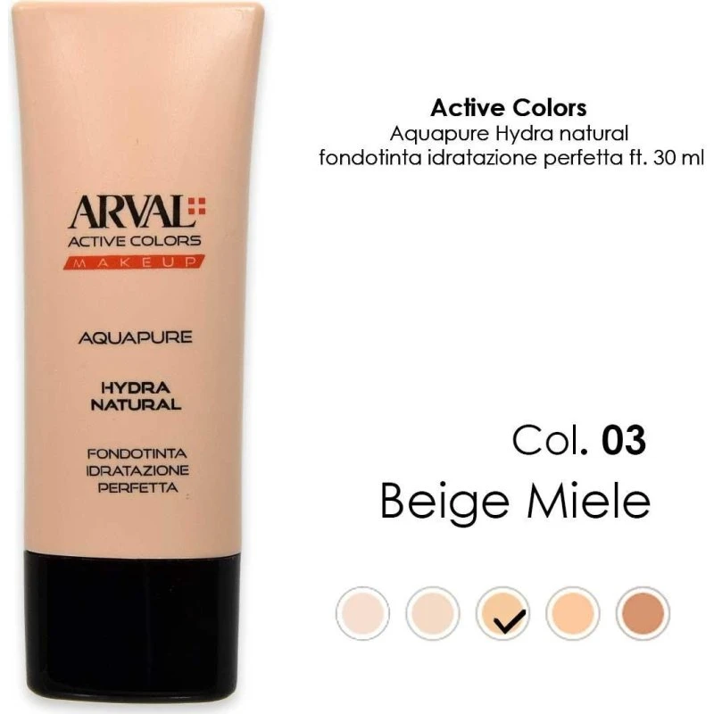 ARVAL AQUAPURE Hydra-Natural Foundation nr. 03 Honningbeige 30ml