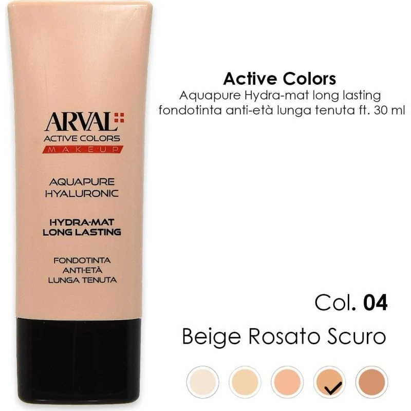 ARVAL AQUAPURE Hyaluronic Hydra-matte Foundation n. 04 - 30ml