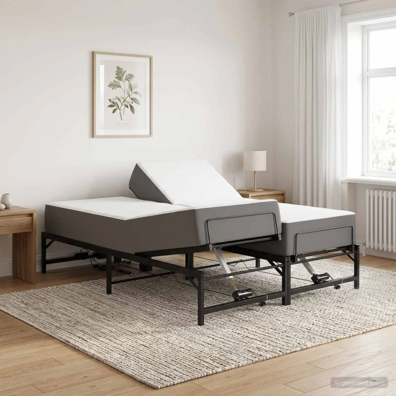 vidaXL Elektrisk Justerbar Sengetramme Sort 120 x 190 cm