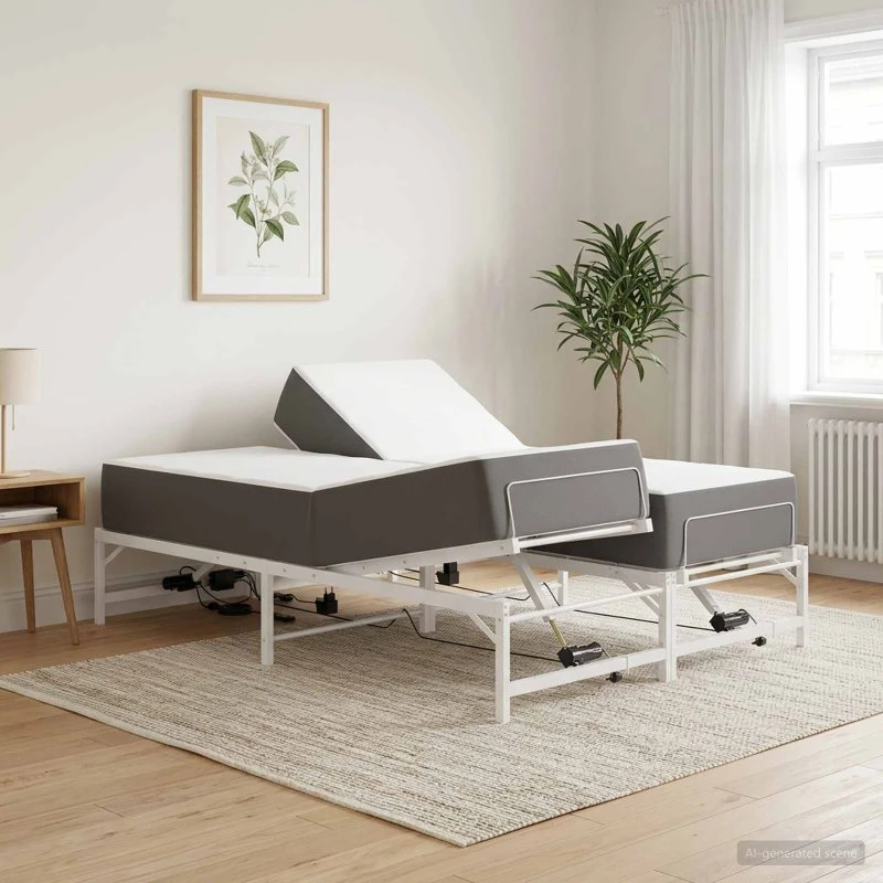 vidaXL Elektrisk Justerbar Sengetramme 120x200 cm - Hvid