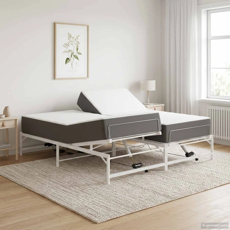 vidaXL Elektrisk Justerbar Sengetramme Hvid 180 x 200 cm