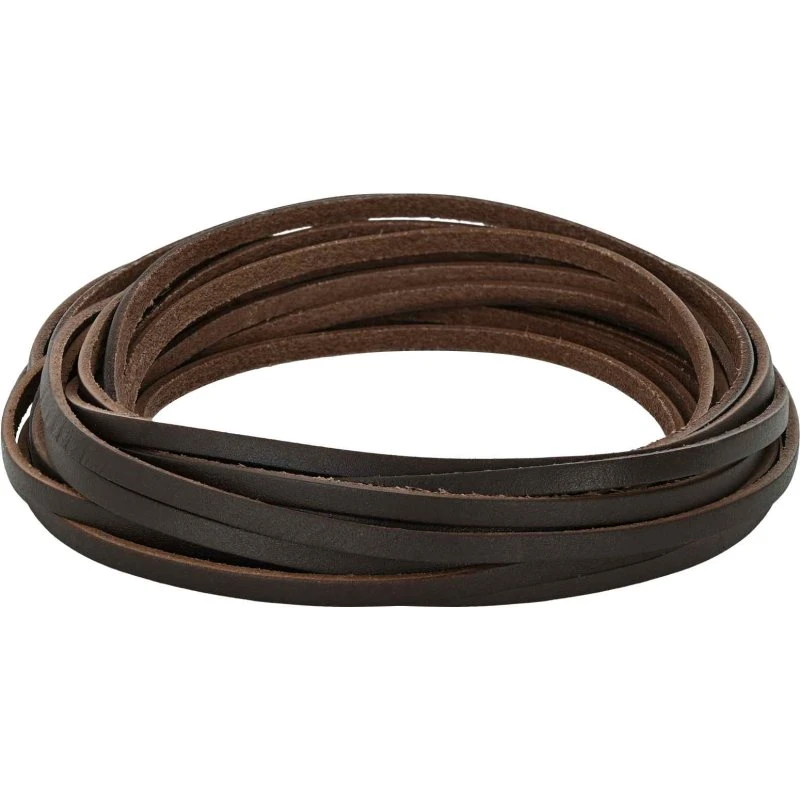 vidaXL Læderrem Mørk Brun 500 x 0,4 cm