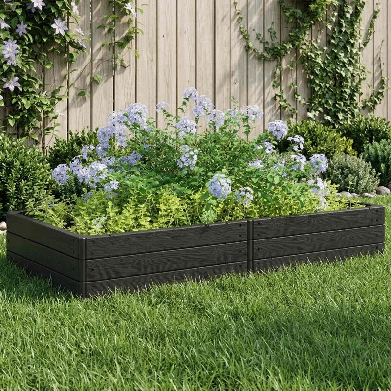 vidaXL Hævet bed Sort 151 x 75,5 x 25 cm