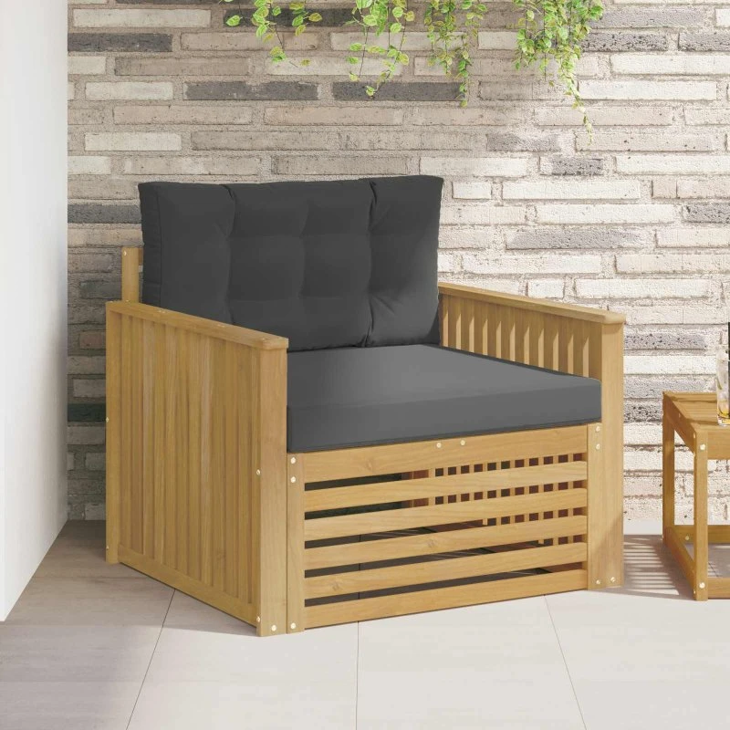 vidaXL Udendørs sofa i massivt akacietræ, hvid/antracit