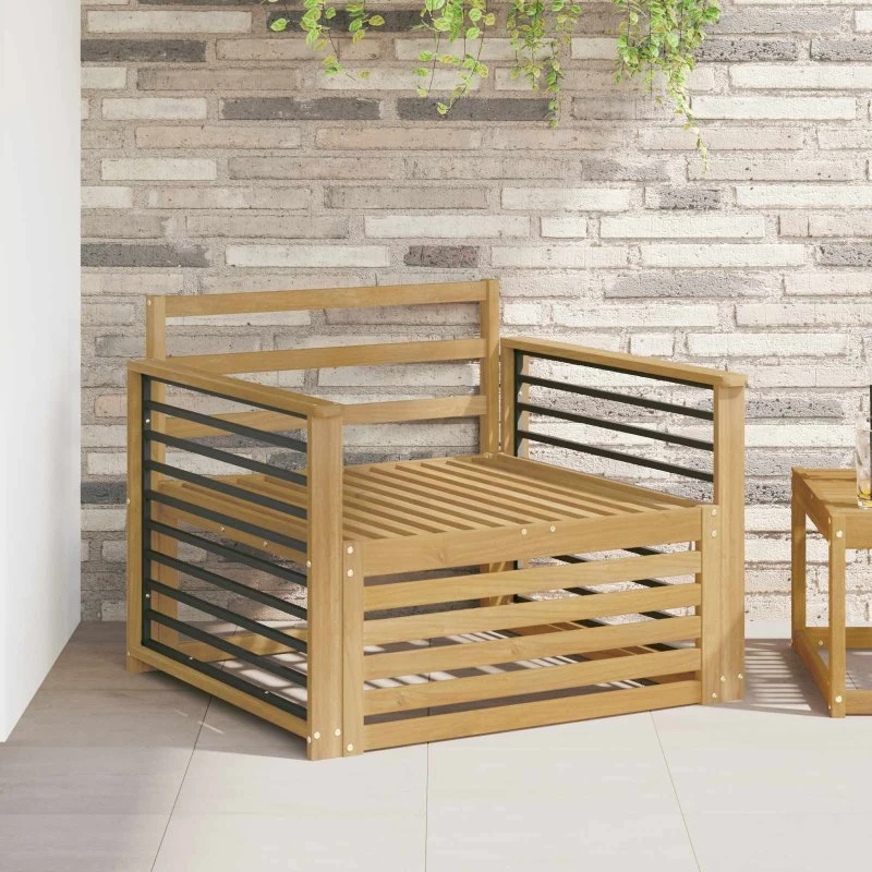 vidaXL Udendørs sofa i massivt akacietræ, hvid