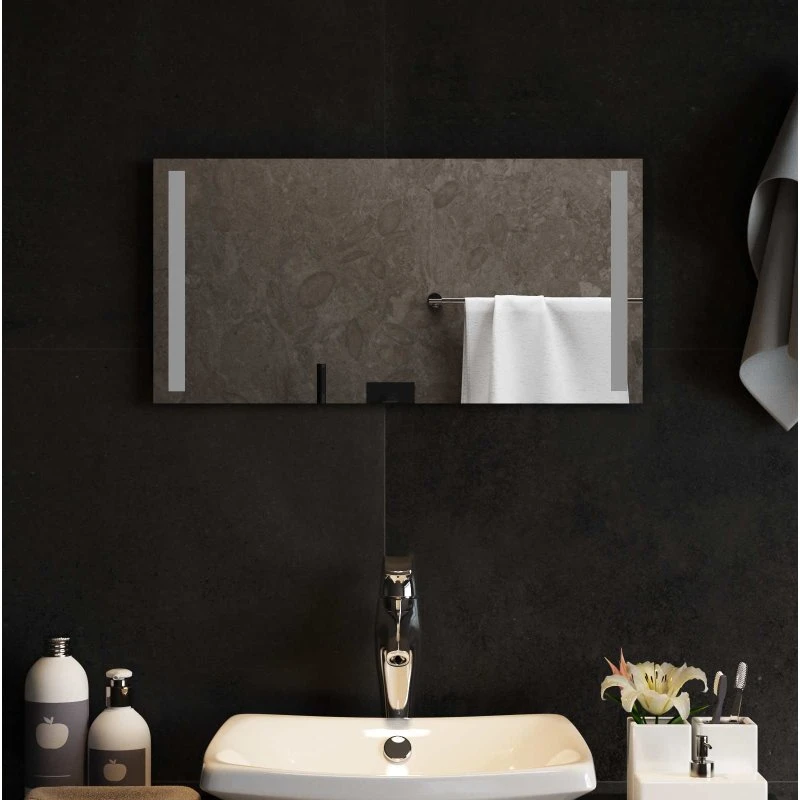 vidaXL LED badeværelsesspejl 60 x 30 cm i hærdet glas
