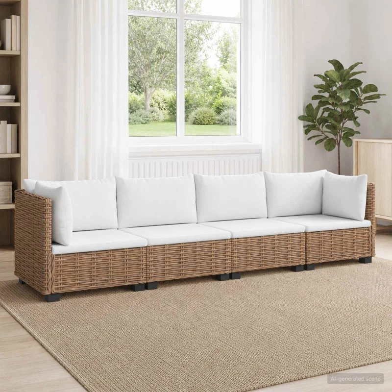 vidaXL 4 stk. Rattan Loungesæt GENDT med Puder