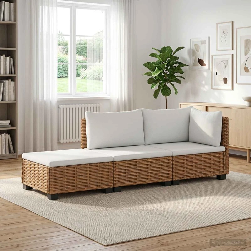 vidaXL 3 stk. Rattan Loungesæt GENDT - Naturlig rattan