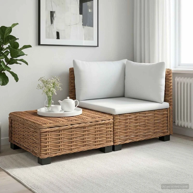 vidaXL 2 stk. Rattan Lounge Sæt GENDT med Puder