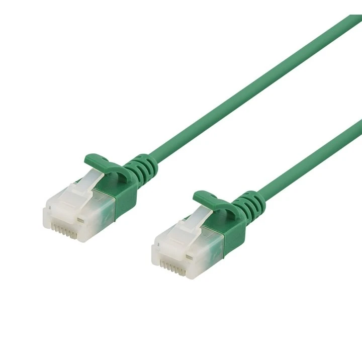 DeltaCo Cat6a Slim Patchkabel, 1m, Grøn