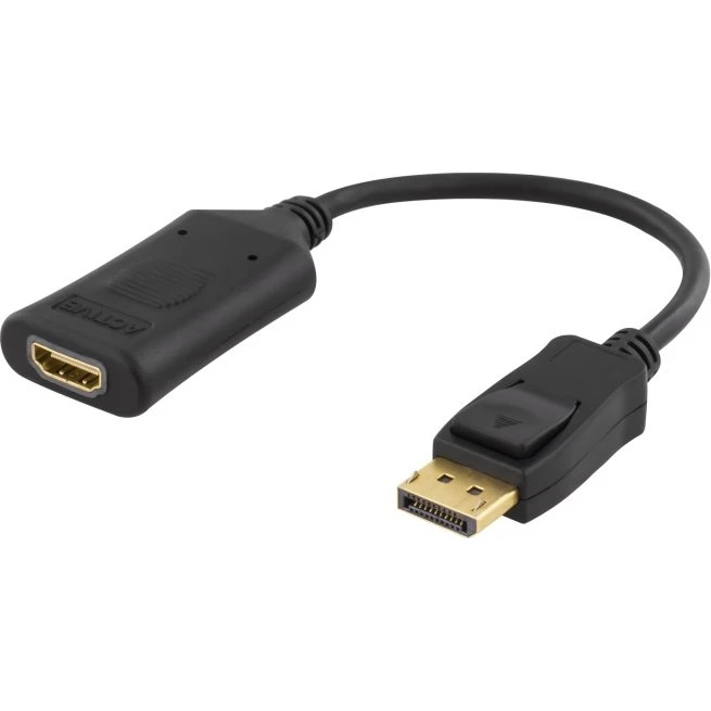 DELTACO DisplayPort til HDMI adapter, 4K 60Hz, 0.1m, Sort