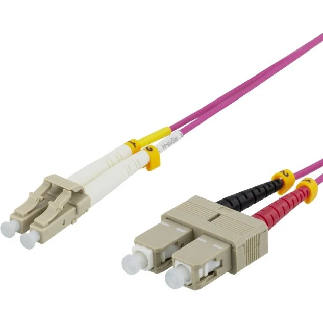 DELTACO OM4 Fiberkabel LC-SC Duplex 50/125 15m