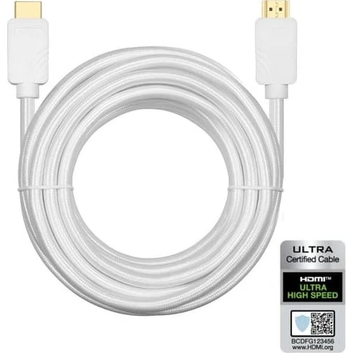 NÖRDIC HDMI 2.1 Ultra High Speed Kabel - 5m, Nylon Flettet