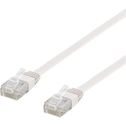 NÖRDIC Cat6 Flad Netværkskabel 2m - 10 Gbps, Hvid