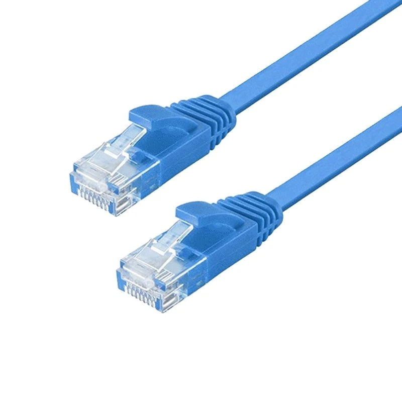 NÖRDIC Cat6 U/UTP fladt netværkskabel 30cm, blå