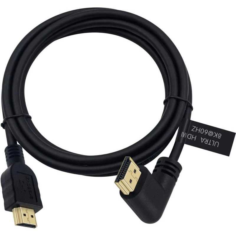 NÖRDIC HDMI 2.1 Kabel 2m - Vinklet, 8K 60Hz, 4K 120Hz, 48Gbps