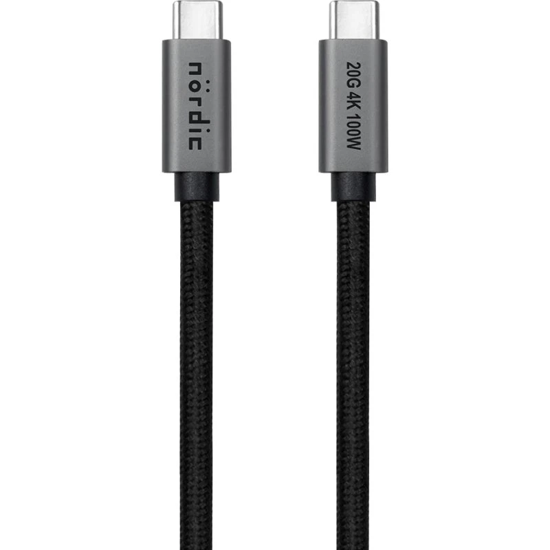NÖRDIC USB-C til USB-C Kabel 2m - 20Gbps & 100W PD