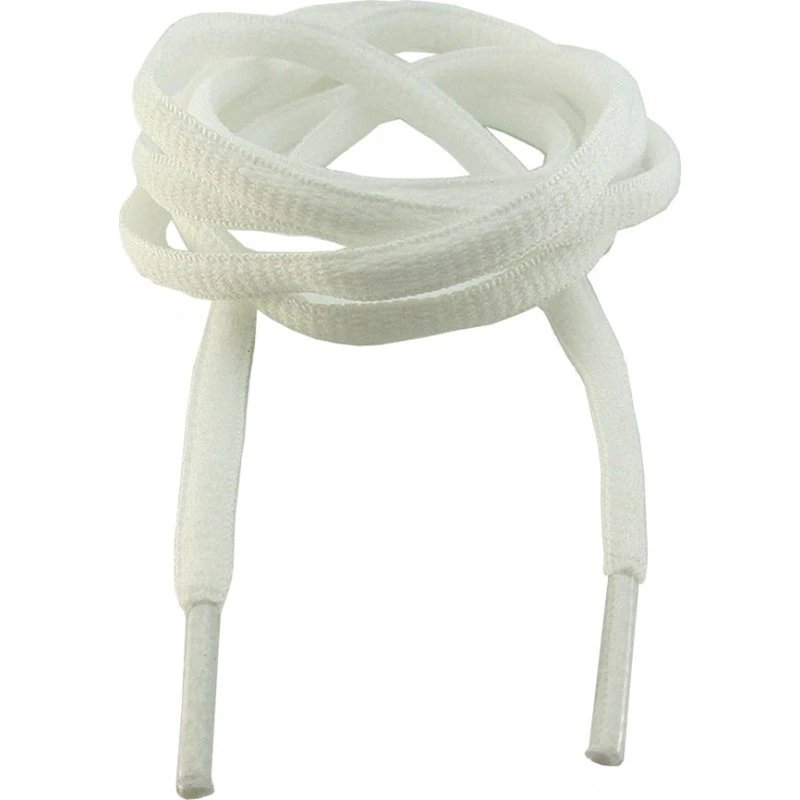 Hvide ovale snørebånd - 130 cm - Polyester