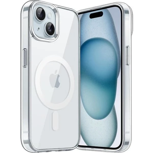 Magsafe-etui til iPhone 15 Plus - Gennemsigtig Silikone