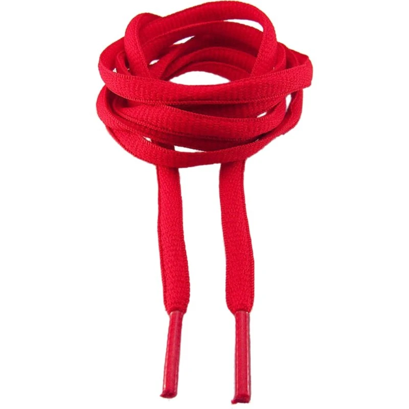 Røde ovale snørebånd i polyester - 200 cm