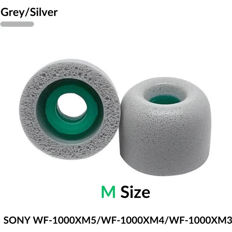 Sony WF-1000XM4 Memory Foam Ørepuder - Medium - Sølv