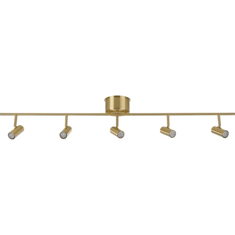 Cato Loftlampe m/ 5 Spotlights i Messing - 120 cm