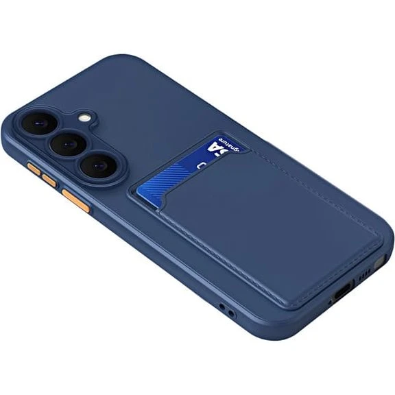 SKALO Fleksibel TPU Kortholder Cover til Samsung Galaxy S26 - Mørkeblå
