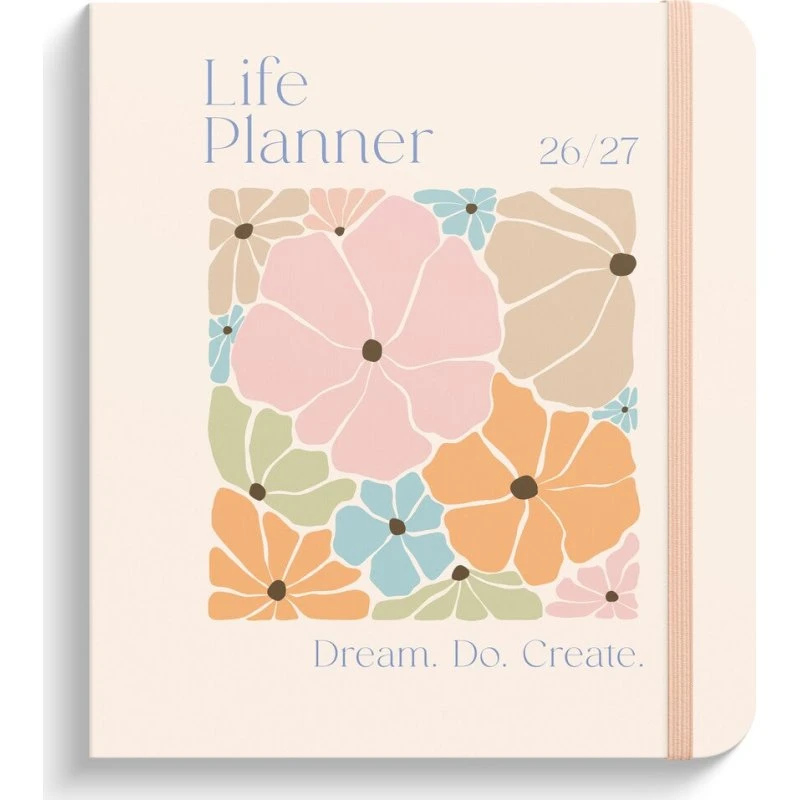 Burde Life Planner Pastel Flowers 26/27 Uge Tværsnitskalender