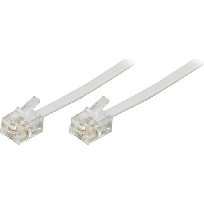 DELTACO modulkabel RJ11 til RJ11, 5m, hvid