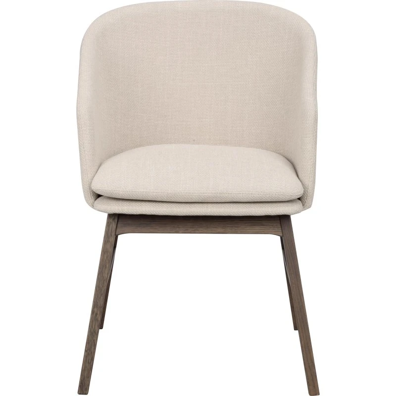 Rowico Windham lænestol med armlæn - beige polyester & brun eg