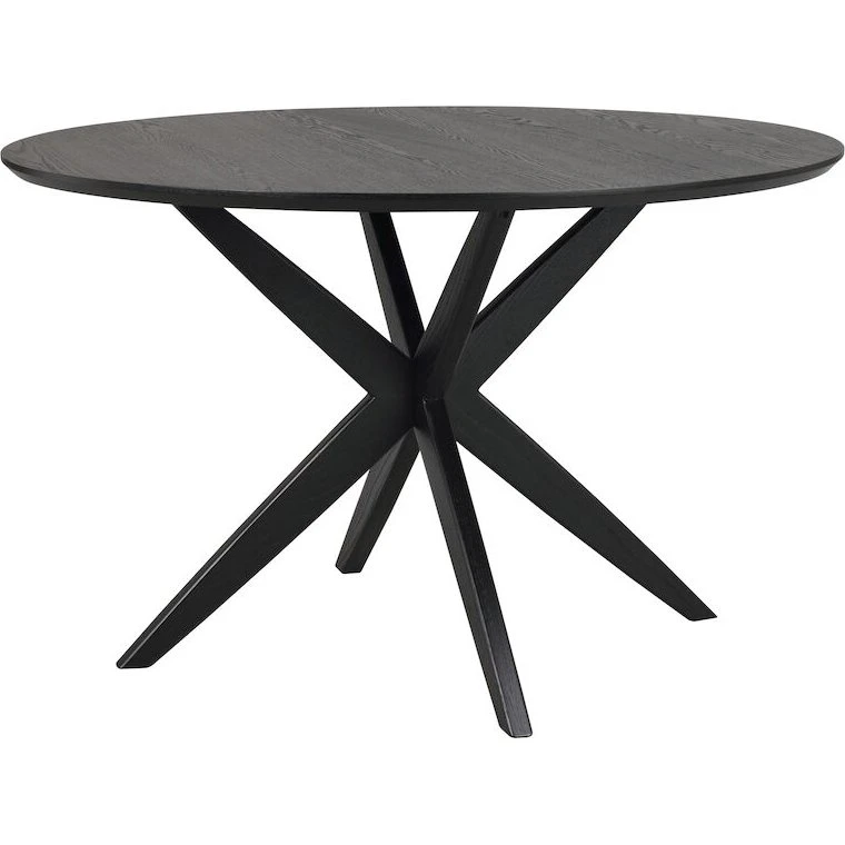 Rowico Calverton Rundt spisebord Ø120 cm - Sort med stjerneben i egetræ