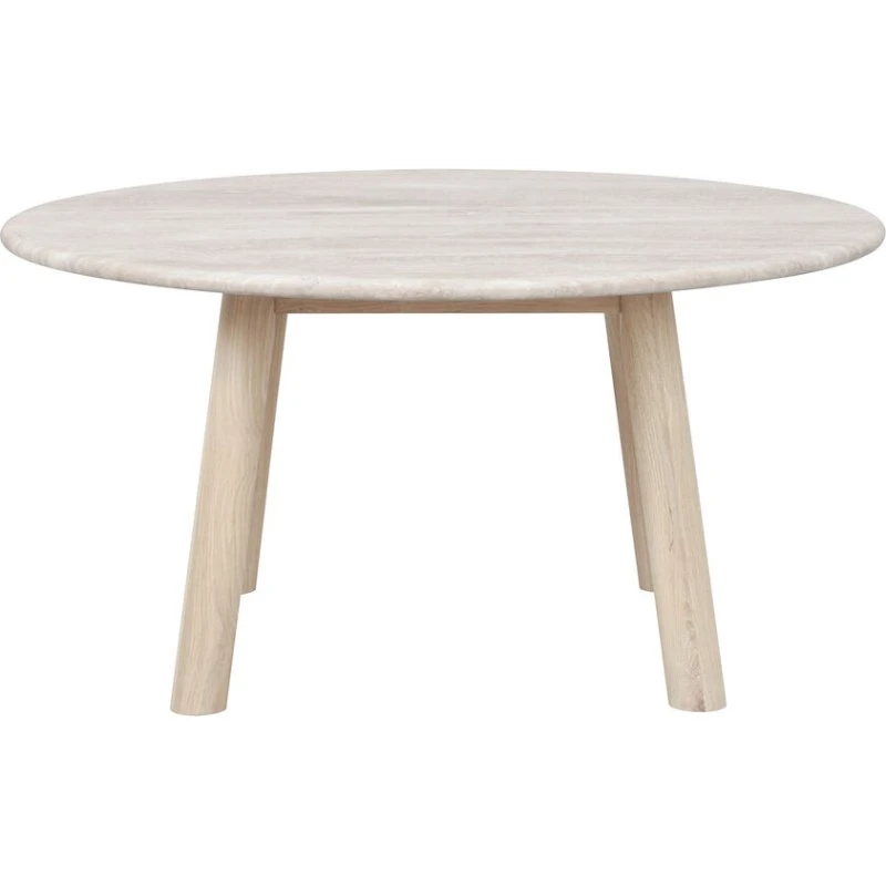 Rowico Taransay Sofabord Ø90 cm i beige travertin og eg